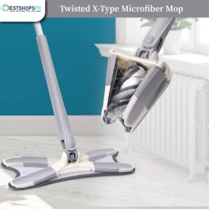 Twisted X-Type Microfiber Mop for Floor Cleaning